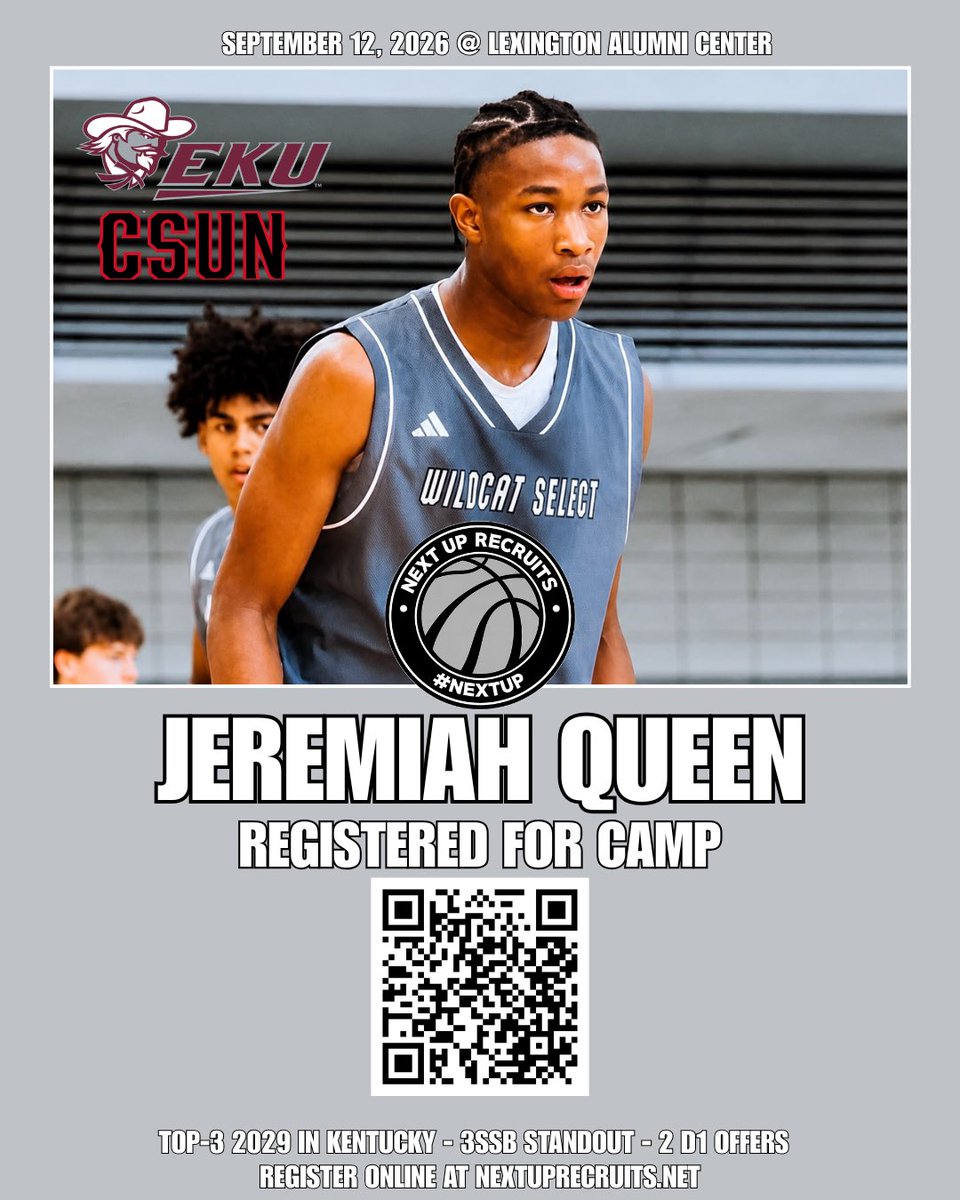 NextUpRecruits's tweet photo. NEWS: 2029 - 6’3 SG Jeremiah ‘Butta’ Queen (@QueenJerem71995) of Trinity HS (KY) has registered for the NextUpRecruits Elite Exposure Camp on September 12 at the Alumni Center in Lexington, KY. 

Holds 2 D1 Offers — Top-3 2029 in KY. 

Register: https://t.co/dTmach7j1d… https://t.co/ArppRUKNsq