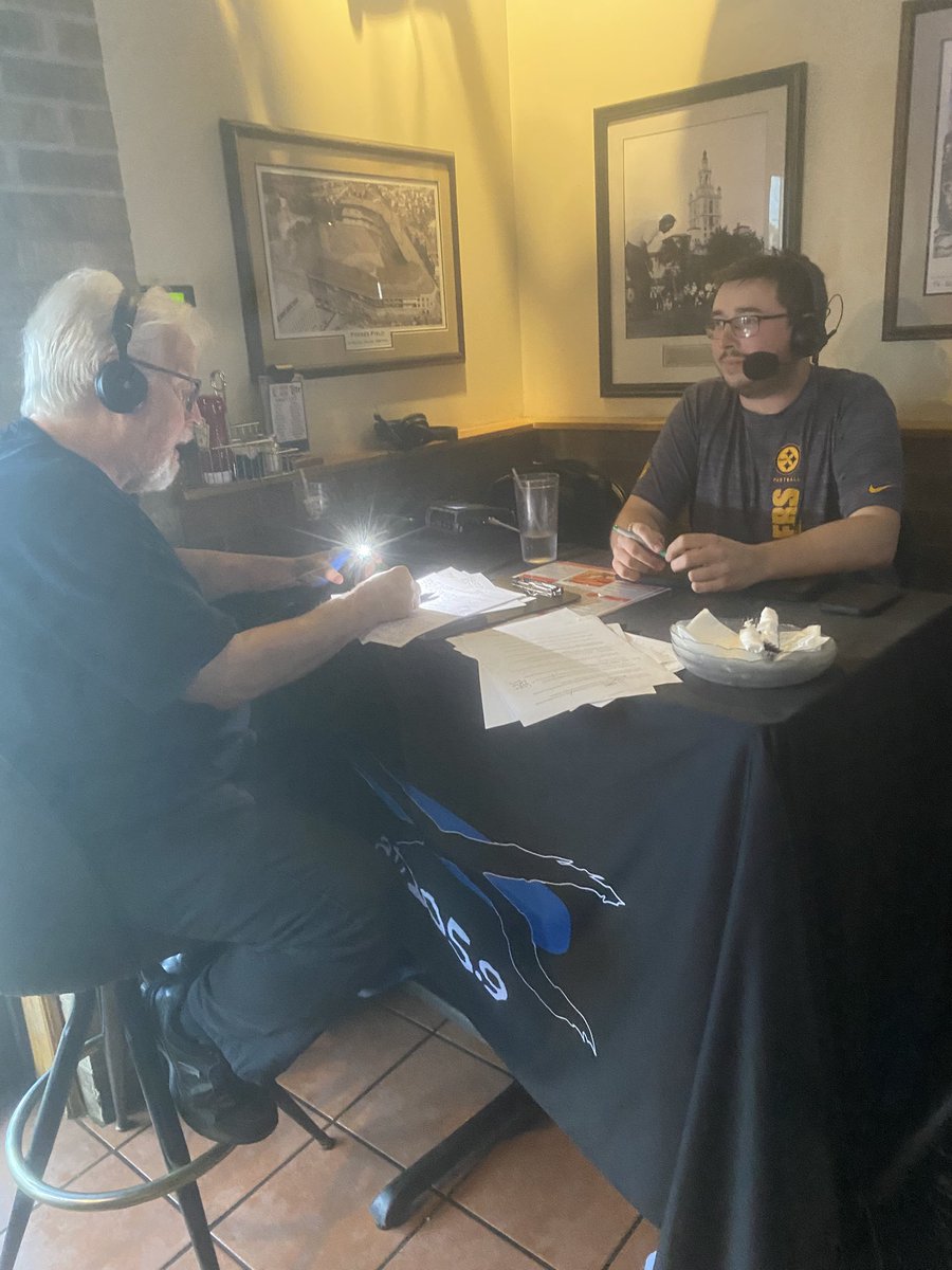 1059thex's tweet photo. No practice today? No problem. We’re live at @DinosLatrobe w/ @MarkMaddenX &amp; @MaddenProducer ‘til 6! https://t.co/m9izcumdJz