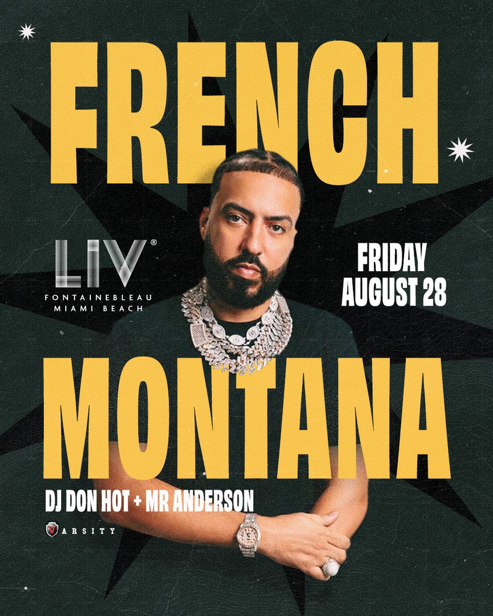 LIVmiami's tweet photo. Another iconic night starts here. @FrencHMonTanA at LIV Friday, August 28th 🔥 https://t.co/PH8d4Ih5Vf