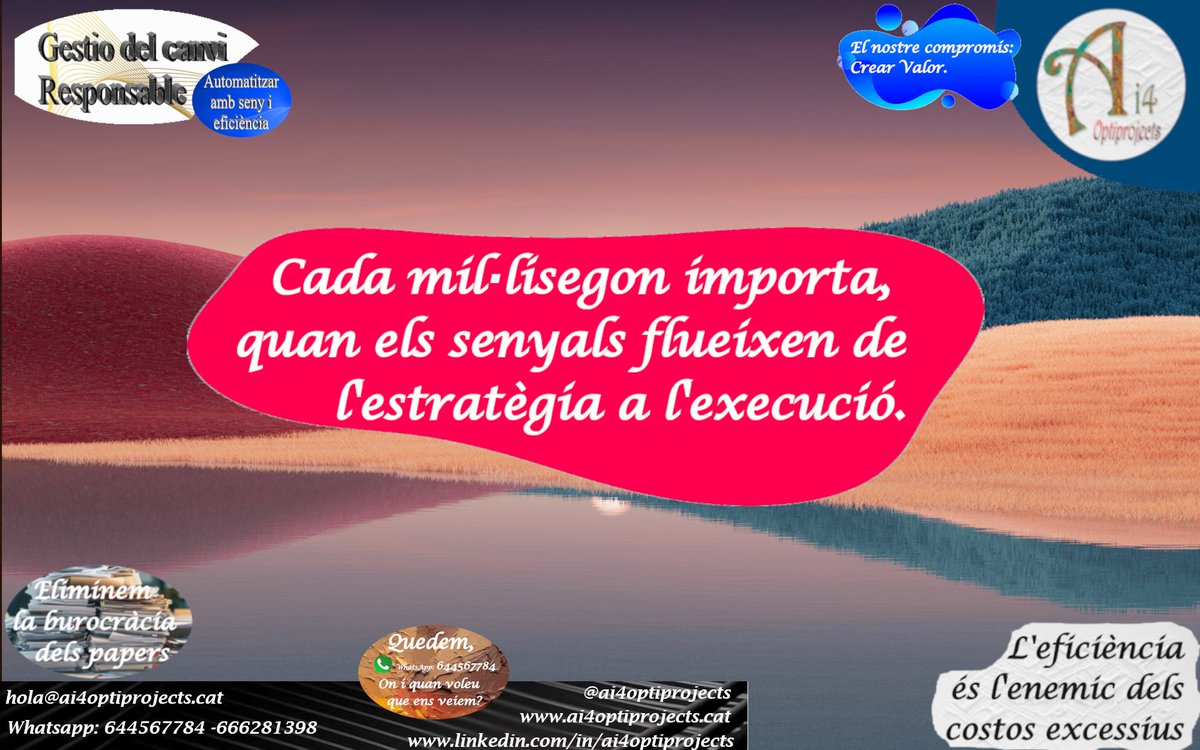ai4optiprojects's tweet photo. Desglossar les passes dels procediments es fonamental per una eficient #TransformacioDigital i implantacio d'estrategies d'#InteligenciaArtificial.
Cada mil·lisegon importa quan els senyals flueixen de l'estratègia a l'execució. #SolucionsAi4 #Optimitzacio https://t.co/mH9e2dgrcJ