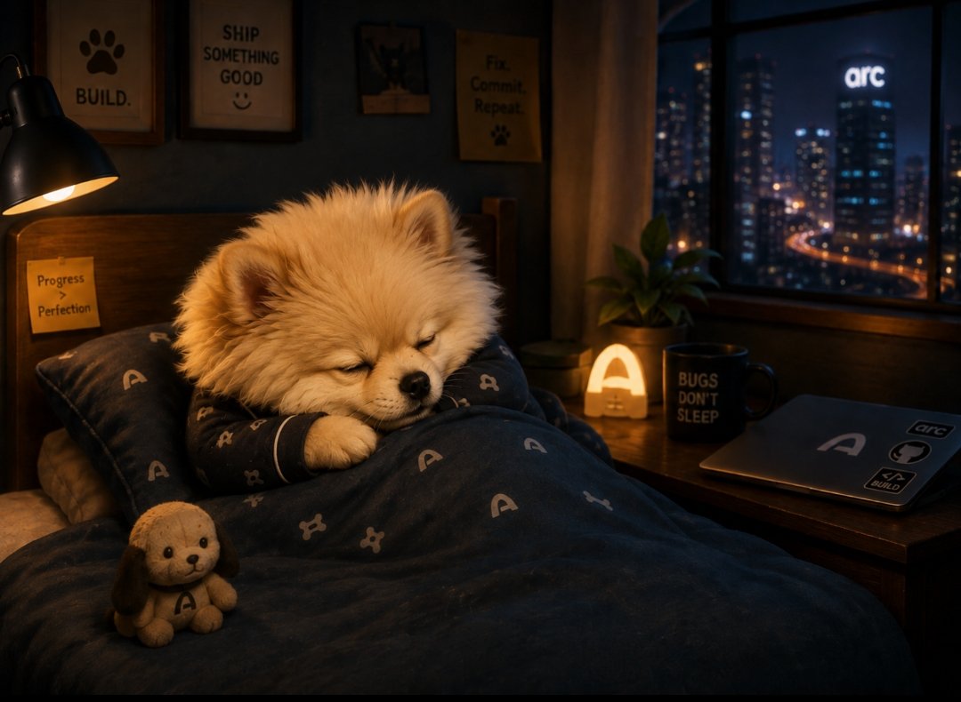 Buildog9's tweet photo. Good night, builders. 🌙

Buildog finally closed the laptop.

The coffee is gone.

The bugs can wait until morning.

Sleep well, Arc City. 🐾☕ https://t.co/RfGZsZNcbq