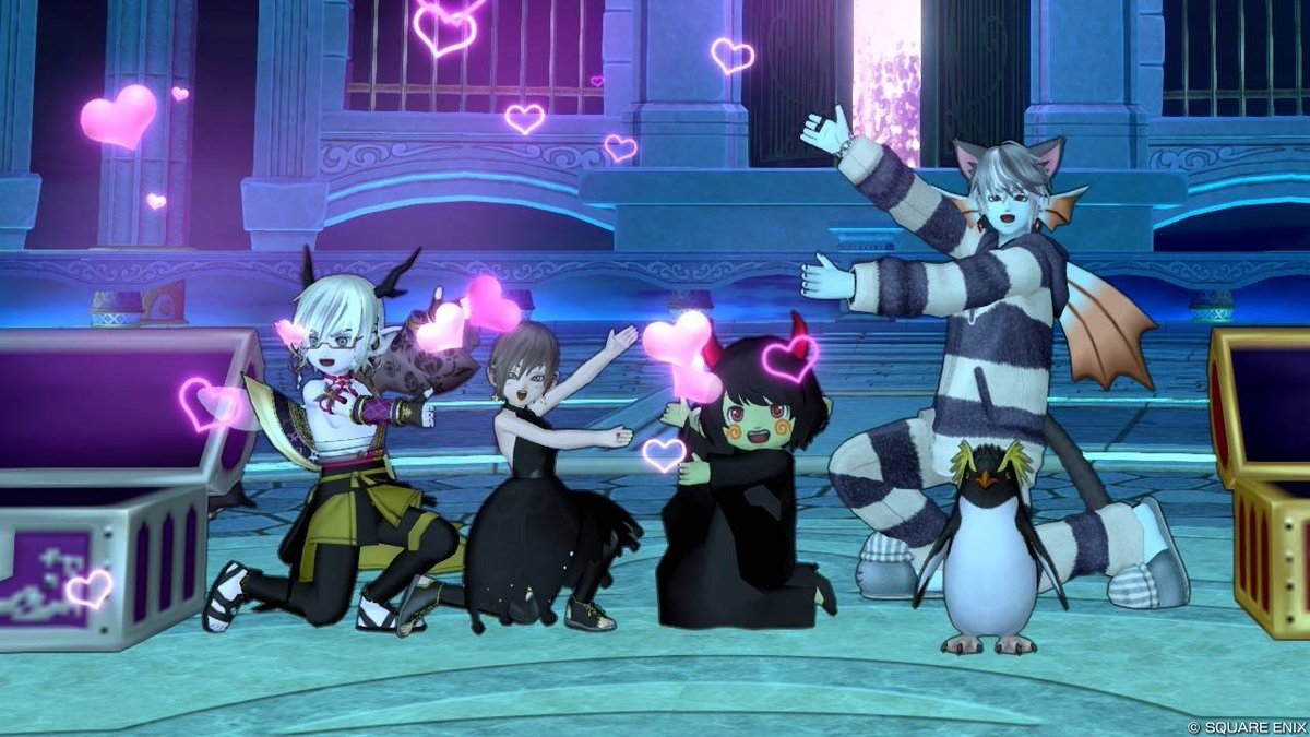Vivi_dqX's tweet photo. フレさんとそのフレさん達と、写真はないけど野良でも武で!!ターコ避けたつもりが当たった判定で、でもビリビリはしてないという謎現象🤔
期間限定という言葉に弱くてジェラピケ2キャラ分買っちゃった😳かわいいね〜 https://t.co/rkuvXDPoV3