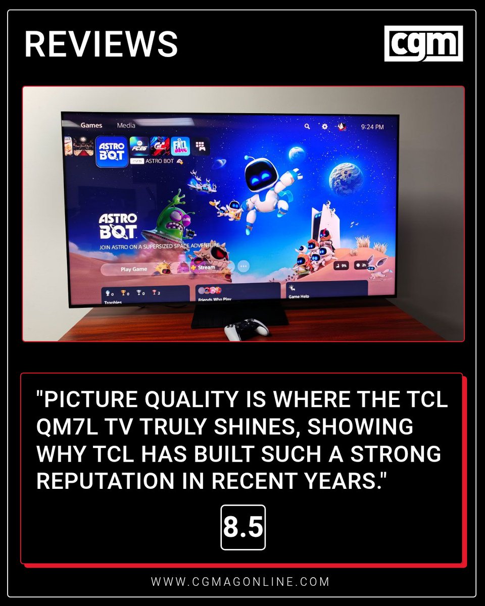 CGMagonline's tweet photo. "Picture quality is where the TCL QM7L TV truly shines, showing why TCL has built such a strong reputation in recent years."
https://t.co/XlmkfCuFkT
#TCL #Display https://t.co/ld7DVnb8zm