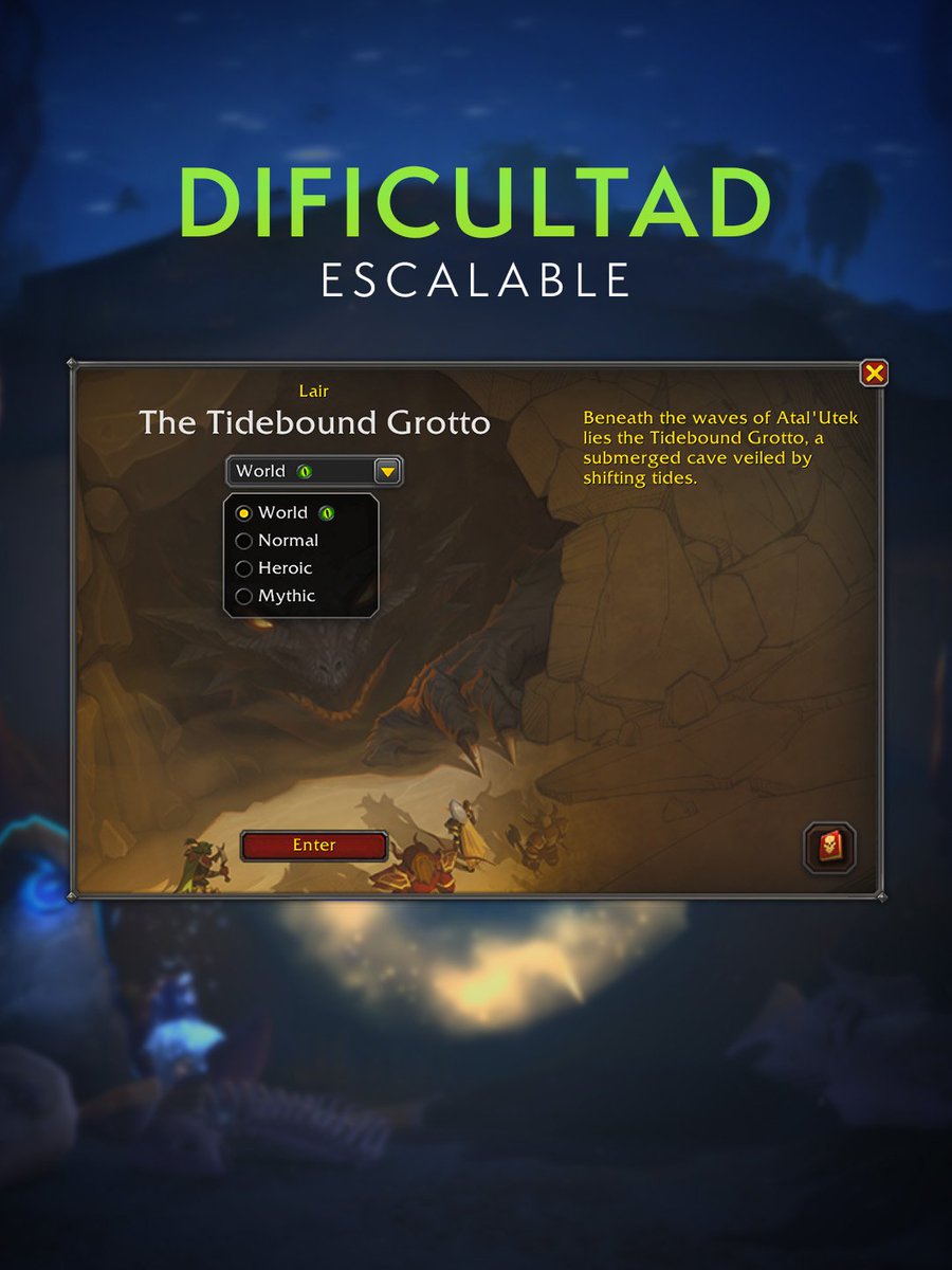 WarcraftLATAM's tweet photo. Las guaridas ofrecen nuevos desafíos de jefe de mundo y botín épico con escala de dificultad para tu grupo 🔥 https://t.co/SIIjjC6CU6