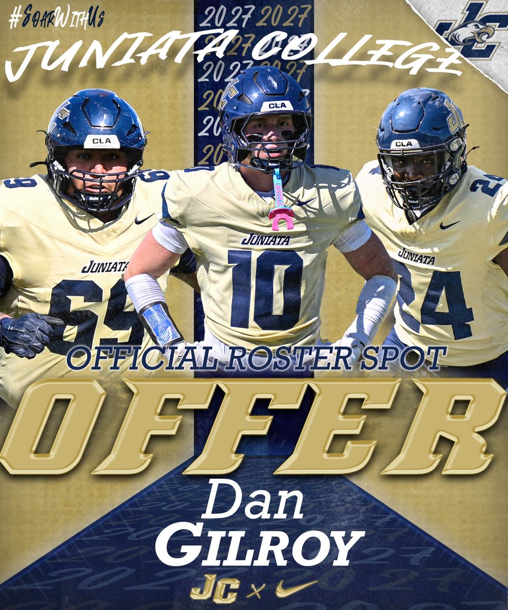 Daniel_Gilroy_'s tweet photo. After a great conversation with Coach Dinsmore @MaccusD I am blessed to receive my first offer from Juniata!
@CoachThompson33 @coach_lucia_whs @CoachKelleyWHS https://t.co/Y0JwNq867s