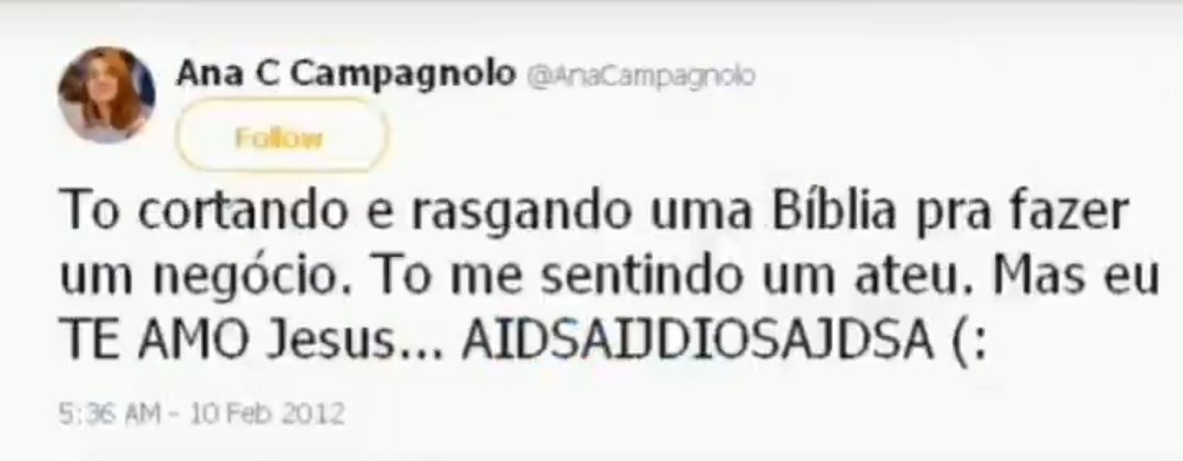 CortesAbdala's tweet photo. @vanessnnavarro De Bolssonarista, Conservadora não têm nada. Assumidamente, ADÚLTERA, MACONHEIRA e ANTIVALORES CRISTÃOS:  RASGANDO BÍBLIA 👇 https://t.co/qSPhPZUsiW