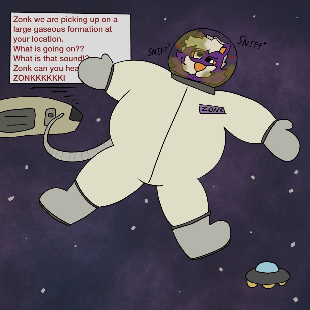 FrowzyZonk's tweet photo. Fun fact, I actually went to space before. I had a lot of fun up there. Found out the suits can hold a lot of… gases😵‍💫

Who wants to help me take this off, I can’t reach the openings myself 💨💨💨 https://t.co/fI5JOb2abI