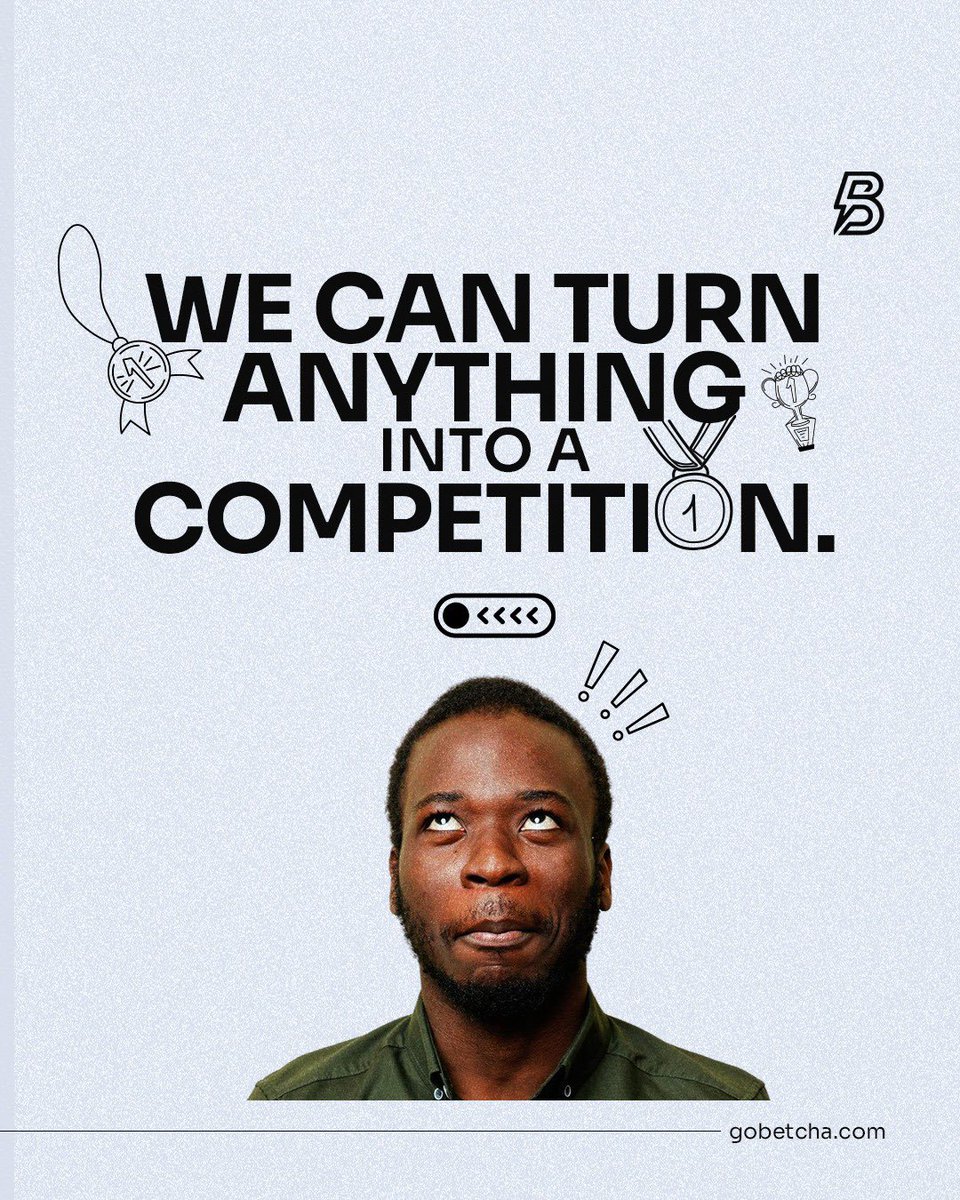 Betcha_afr's tweet photo. We can turn ANYTHING into a competition 😀

Bus races. FIFA. Who gets food first. Who replies fastest…

Betcha was basically made to honor that spirit. 

More than games. It’s a community 🤝🏾

#Betcha https://t.co/9u0ebTuQMU