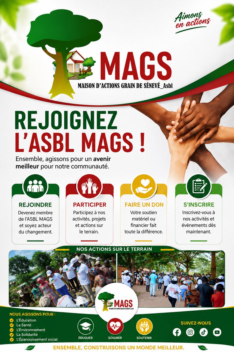 MagsAsbl's tweet photo. Rejoignez l’ASBL MAGS !

Participez à nos actions, faites un don, inscrivez-vous à nos activités et contribuez avec nous à un avenir meilleur.

ASBL MAGS 
Aimons en actions.

#rdc https://t.co/8mh0IduORr
