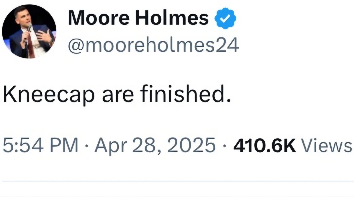 StarWarsGuy20's tweet photo. @mooreholmes24 I'm confused though. I thought kneecap were finished last April? How are they still doing huge concerts? https://t.co/rhsK4xkqcj