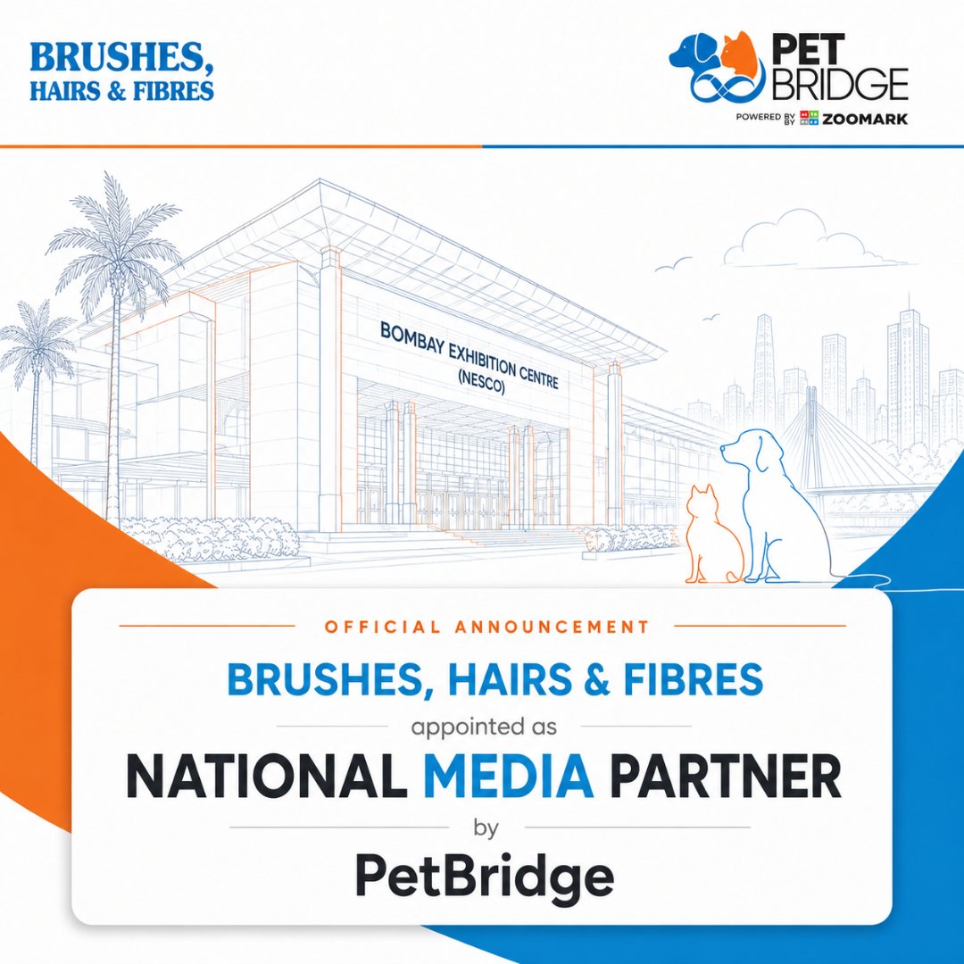 BrushIndustry's tweet photo. We are pleased to announce Brushes, Hairs &amp; Fibres as the National Media Partner for PetBridge 2026, India's upcoming B2B pet industry exhibition.

We look forward to bringing you industry updates, exhibitor news and event coverage.

https://t.co/dLUqGAKoV9

#PetBridge https://t.co/KmgsyaFYUG