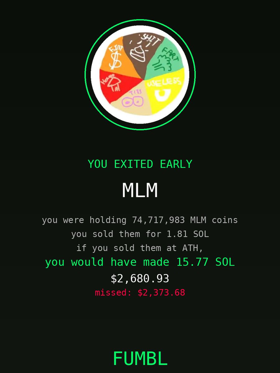 jayshh30's tweet photo. dont sell $MLM early like this guy did. check your worst fumble on https://t.co/CpaTzxX9mJ 6MHxFHoWB8g3UWpGv2zerzKyvB3vE4wAhkebQ6NCpump https://t.co/glVsmbWTUP