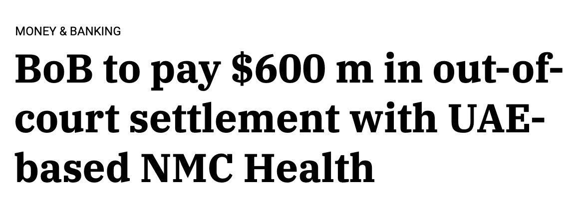 ARanganathan72's tweet photo. Bank of Baroda lent $250 million without strong collaterals to BR Shetty's NMC Health. NMC was under $6 billion debt. NMC collapsed. Now Bank of Baroda has paid $600 million to settle litigation that rightly accuses the bank of oversight.

$850 million of taxpayer's money. Gone. https://t.co/BC0PHVmnmL