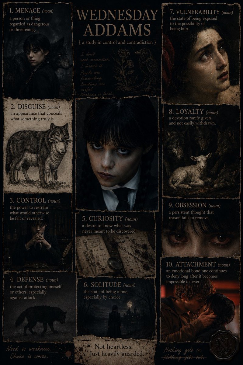 DrSpringRaven's tweet photo. Different monsters. Different defenses. Same obsession.

#Wyler #Wednesday #TylerGalpin #WednesdayAddams #WednesdayNetflix #Hyde #CharacterStudy #Moodboard https://t.co/KRI9fC0VWh
