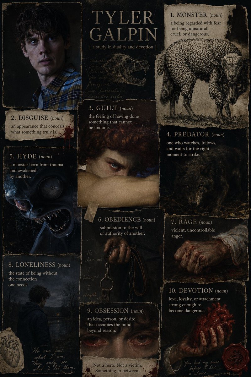 DrSpringRaven's tweet photo. Different monsters. Different defenses. Same obsession.

#Wyler #Wednesday #TylerGalpin #WednesdayAddams #WednesdayNetflix #Hyde #CharacterStudy #Moodboard https://t.co/KRI9fC0VWh