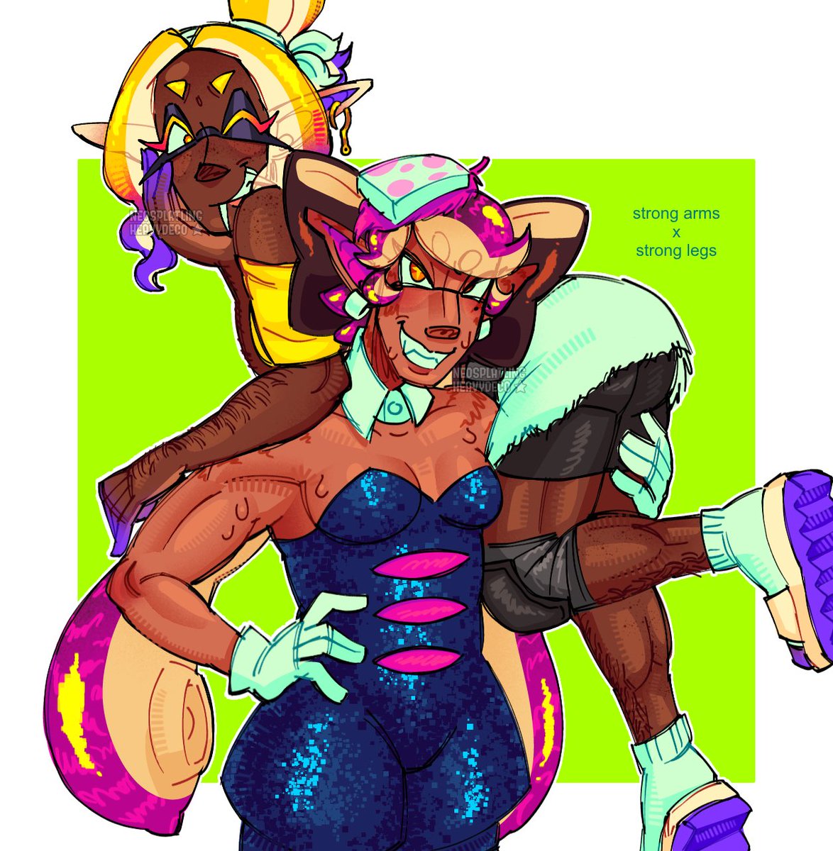 NEOSPLATLING's tweet photo. strong girls #splatoon https://t.co/d5vLutrQMJ