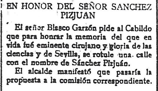 JMelero1's tweet photo. SÁNCHEZ-PIZJUÁN, UN APELLIDO QUE UNE MEDICINA Y FÚTBOL
Francisco Sánchez Pizjuán fue un eminente médico cirujano, nombrado Catedrático de Clínica Quirúrgica de la "Escuela Provincial de Medicina" de Sevilla, en Noviembre de 1890.
Nacido en Sevilla el 24 de Marzo de 1859,sería confirmado como catedrático tras Real Decreto de 24 de enero de 1902, el cual garantizaba la continuidad de los estudios médicos en Sevilla, siendo integrados en la Universidad de Sevilla. La Escuela Provincial pasaría a llamarse desde entonces "Facultad Provincial de Medicina".
Fue Vocal de la Junta Municipal de Sanidad y Médico de la Beneficencia Municipal. Igualmente, fue Diputado 1º del Colegio Médico de Sevilla (1894), siendo Decano D. Ramón de la Sota y Lastra.
Francisco Sánchez Pizjuán fue tío de nuestro eterno presidente Ramón Sánchez-Pizjuán y Muñoz y mantenía una buena amistad con otro ex presidente sevillista, como fue el político republicano Manuel Blasco Garzón.
Fue precisamente Blasco Garzón el que tras el fallecimiento del eminente cirujano en Noviembre de 1918,solicitara en un pleno del Ayuntamiento el que se rotulara una calle con su nombre.
La casualidad ha querido que ambos personajes tengan sus calles junto al Hospital Virgen Macarena, a escasos metros una de la otra.