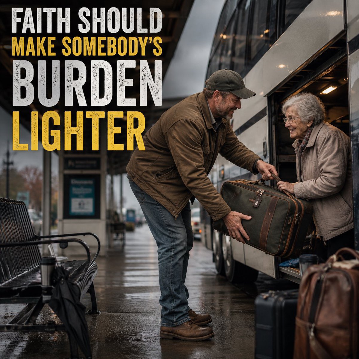 GuntherEagleman's tweet photo. The world measures greatness by who notices you. Jesus measured it by who you were willing to serve. 

If your faith never makes somebody else’s burden lighter, it may be time to ask what you’re really carrying. https://t.co/4KSt2fhBO7