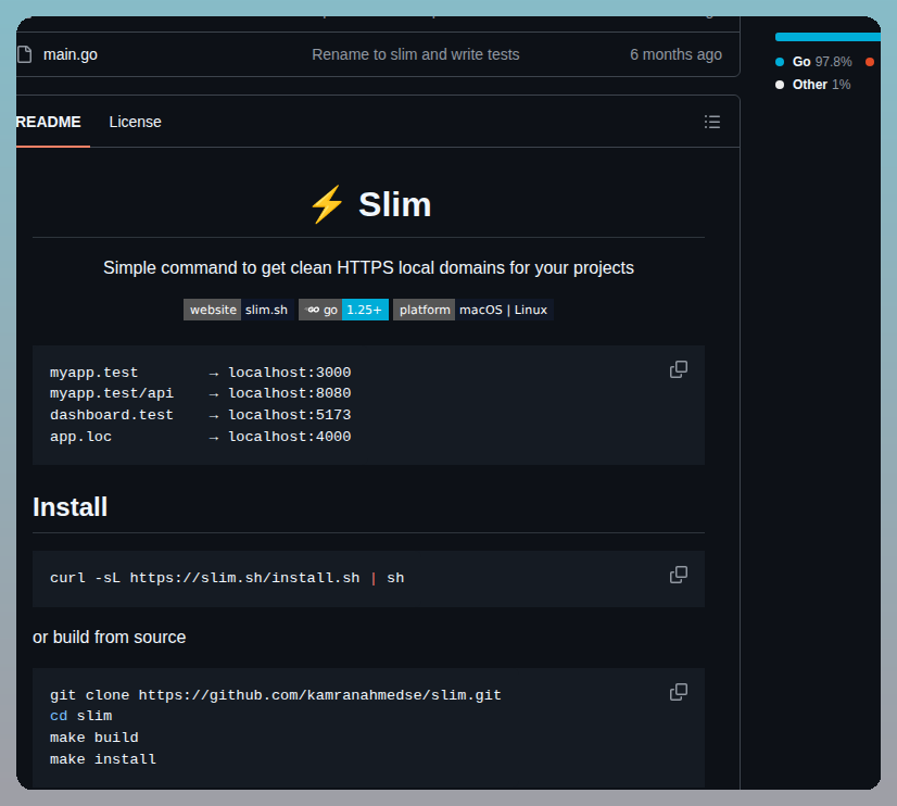 tom_doerr's tweet photo. Creates clean HTTPS local domains for your development projects using a simple command.

https://t.co/xLN3DWolNd https://t.co/4y9m0D5DA7