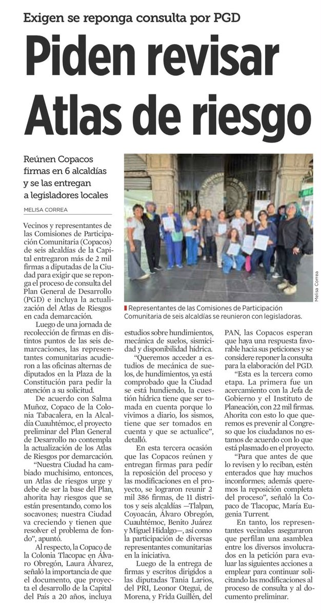 VOZ_DELACIUDAD's tweet photo. Como ciudadanos, COPACOS y asociación, nos preocupa profundamente que el Atlas de Riesgo no esté siendo considerado con la seriedad que merece en el #PGD porque en una ciudad como la #CDMX, ignorarlo no es una opción. Una razón más para reponer el proceso SI o SI. https://t.co/ekwu8EK62X