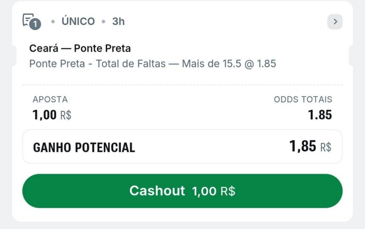 reidounder's tweet photo. Ceará x Ponte Preta 🇧🇷
Ponte Preta Mais de 15.5 Faltas📝
1 unidade 💸 https://t.co/YCEvAFU9Cz