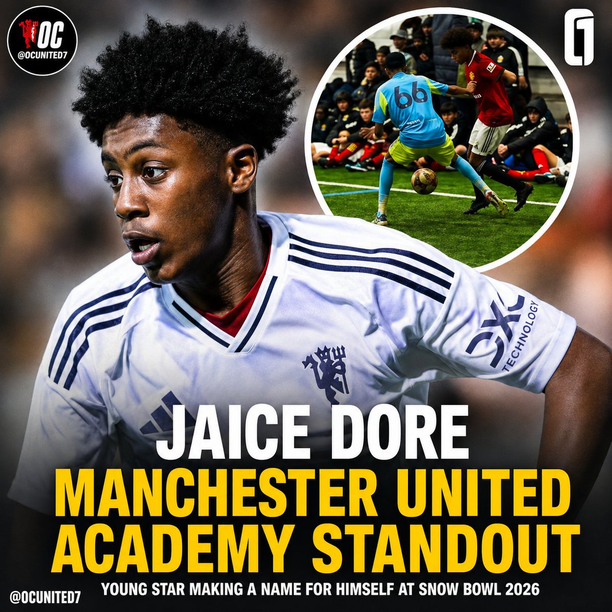 Ocunited7's tweet photo. Everyone is talking about JJ Gabriel... don't forget we've got another gem coming through our academy. 👀

Remember the name: Jaice Dore. This kid has something special. 🔴 #MUFC https://t.co/C7ry2tigSZ