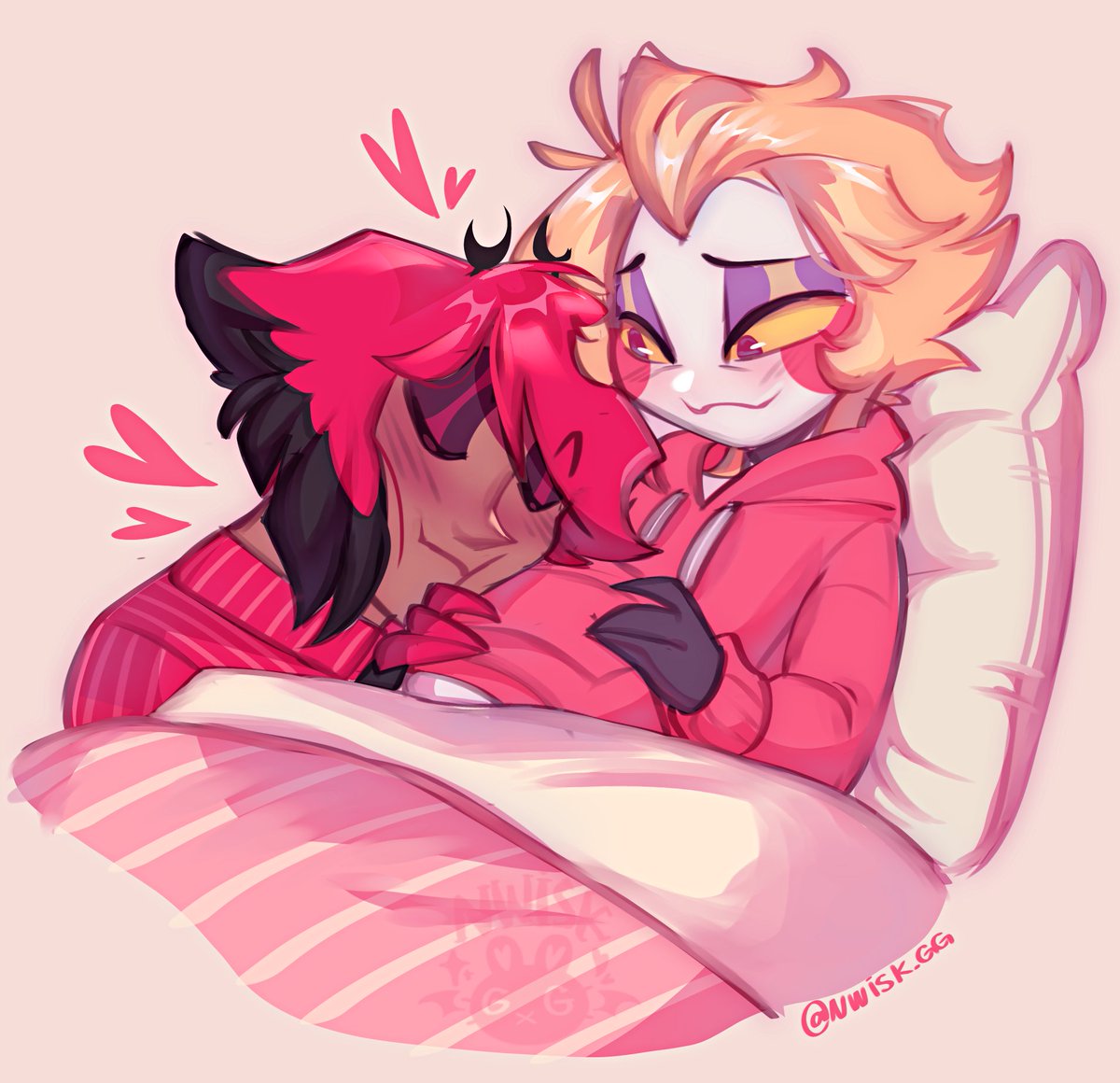 nwiskgg's tweet photo. I made this drawing of Lucifer pregnant a while ago, and I thought, "Why not post it now?" 

Alastor is already so attached to Raven and Alex even though they haven't been born yet haha so cute 🩷🤧🤧✨

#mpreg #radioapple #bambilu https://t.co/u2R8abAtgu