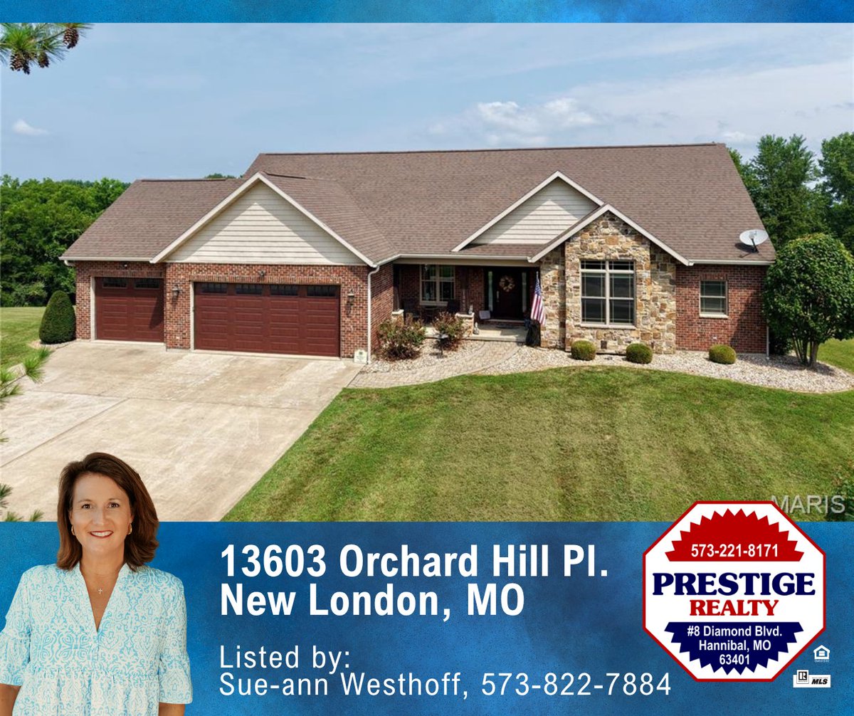 PrestigeHanMO's tweet photo. 📷 NEW LISTING
📷13603 Orchard Hill Pl., New London, MO
$627,000
--------------------
📷 For more information: Sue-ann Zeiger Westhoff, 573-822-7884
#realestate #JustListed #NewLondonMO https://t.co/CV21Wy6yno