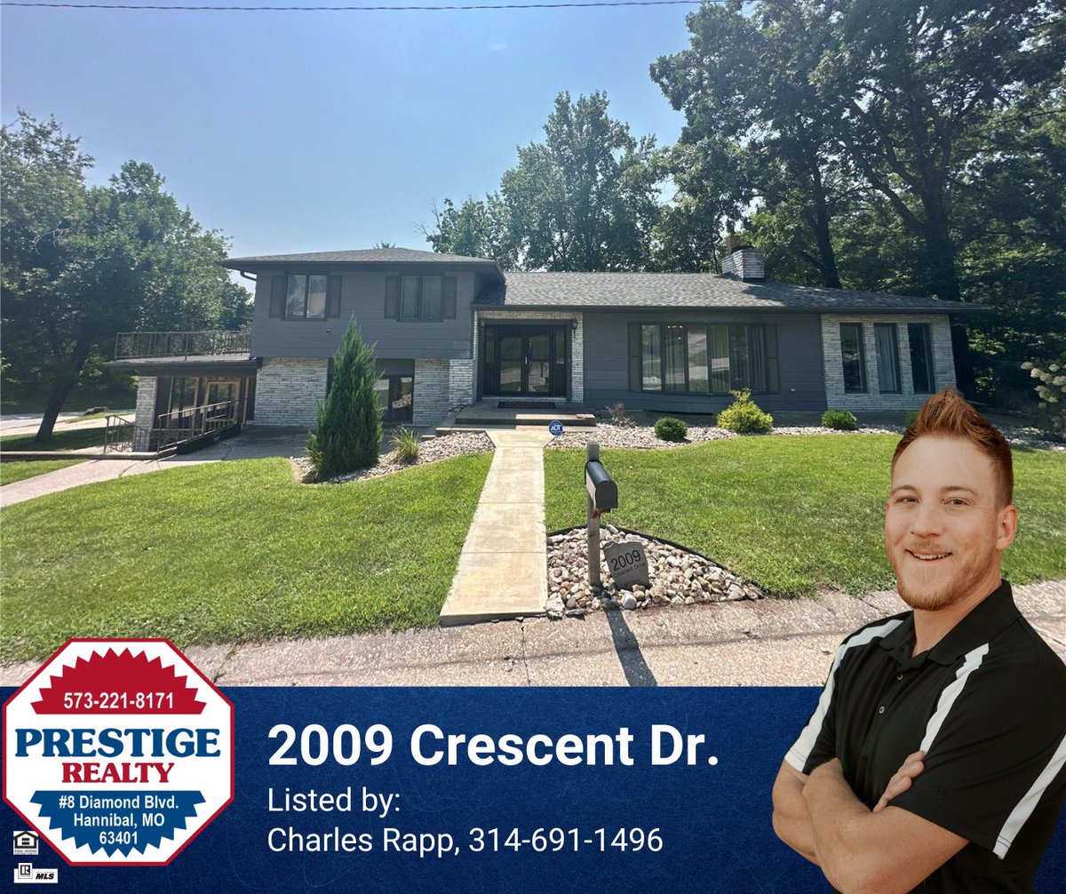 PrestigeHanMO's tweet photo. 📷 NEW LISTING
📷2009 Crescent Dr., Hannibal, MO
$320,000
--------------------
📷 For more information: Charles Rapp, 314-691-1496
#realestate #JustListed #hannibalmo https://t.co/xEb4CJbqrh