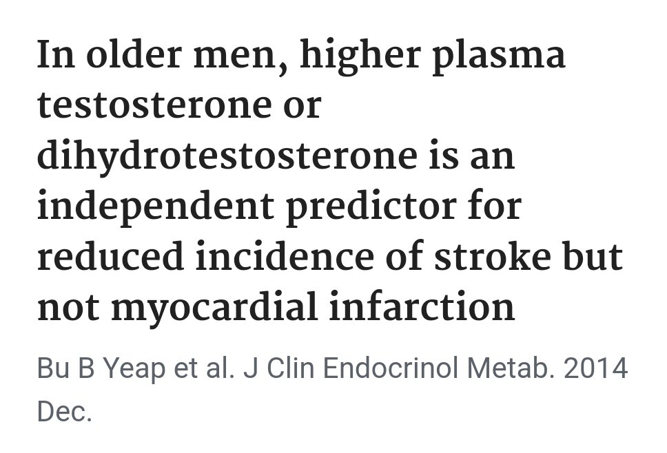BowTiedUM's tweet photo. High DHT predicts reduced risk for stroke

It doesn't just make you stronger, leaner, calmer, more driven, more attractive, and better at visual spatial reasoning https://t.co/5ESVAdJ2P0