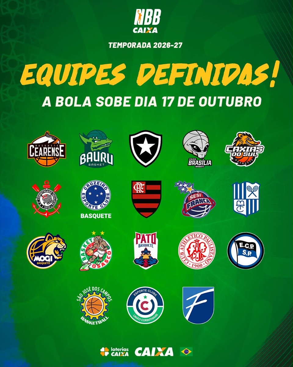 BlogTurnover's tweet photo. Sem Vasco e Rio Claro, o NBB divulga as suas equipes que vão disputar a temporada 2026/27.

Na minha opinião, 18 equipes é o número ideal. https://t.co/UTEwSLf9bv