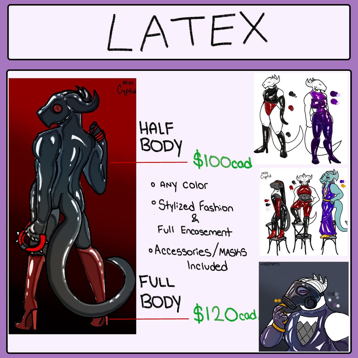 MissCryptidArt's tweet photo. August Commissions are now open with 8 slots available! Check the cards below for more details and contact me using the following  
✨DM on X   
✨Telegram @ MissCryptidArt
✨The OTHER site @ misscryptidart-bsky-social https://t.co/h3Xo1FgIlG