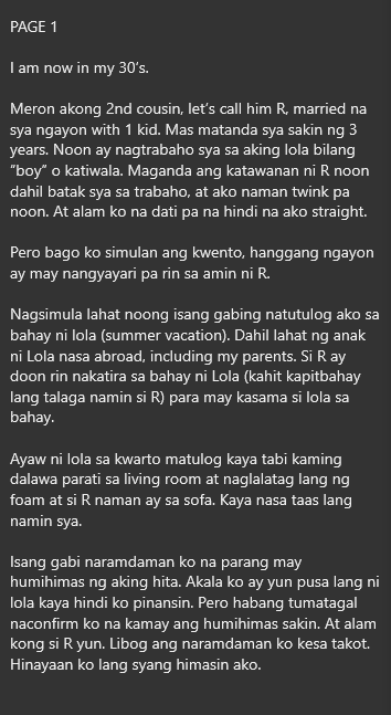 AlterOfan83223's tweet photo. Ipopost ko na rin ito kahit hindi complete. One week na akong naghihintay ng continuation. Nakalimutan na siguro nya. Tungkol ito sa magpinsan.  

Pages 1-3 
Sender: Pinsan na Virgin

#ConfessionOfanAlter1040
#Incest #Cousin https://t.co/XZo9qj5bdf