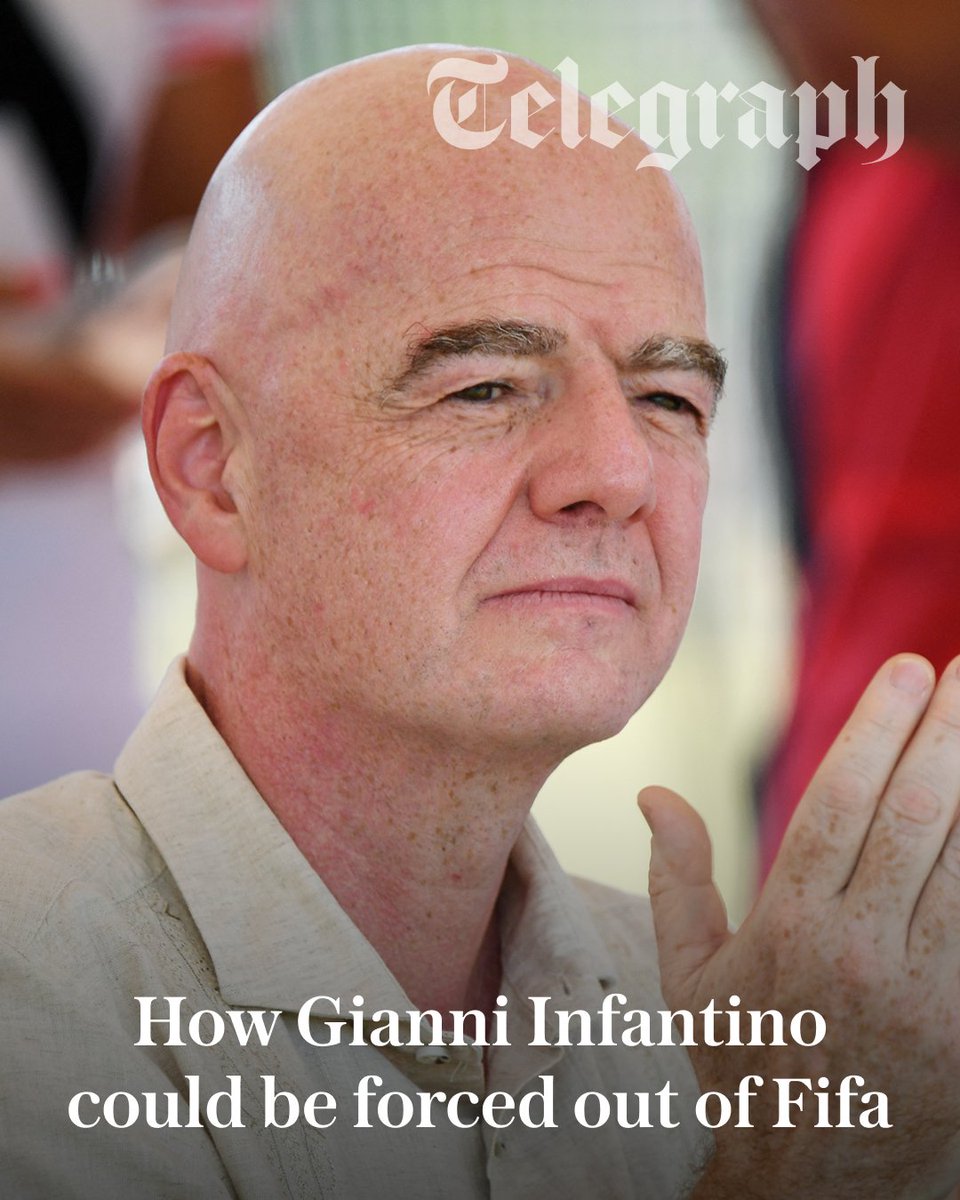 TeleFootball's tweet photo. Gianni Infantino’s position as Fifa president is more perilous than ever following revelations in The Telegraph that a woman with whom it is alleged he had an affair was paid off by Uefa.

Our story details how the woman received tens of thousands of pounds after she agreed to leave Uefa following the alleged relationship with Infantino, who at the time was the organisation’s secretary general.

Infantino had already been facing demands to quit, including from the Football Association, following his failed £15bn World Cup sell-off plan. But the Telegraph investigation into his conduct at Uefa will now bring fresh scrutiny to his position.

Telegraph Sport breaks down why Gianni Infantino could be forced out of Fifa 👇
https://t.co/uDxZooM04l