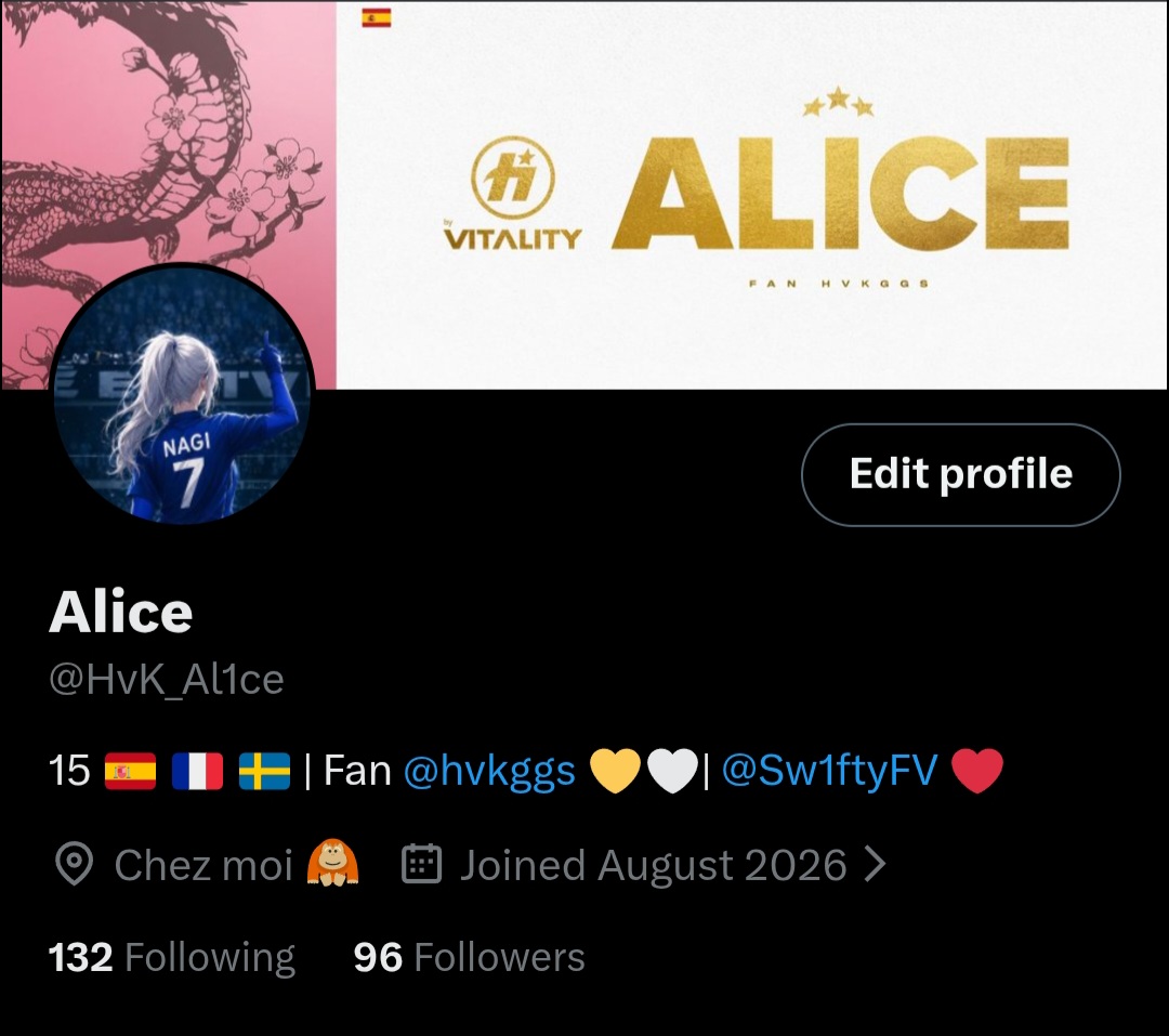 HvK_Al1ce's tweet photo. Best banner ever 😍

BIG W à @mangateko le GOAT pour la bannière ❤️🐐 https://t.co/WwdEDkZPeC