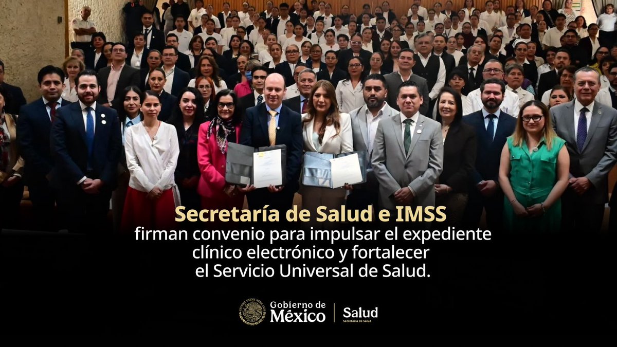 SSalud_mx's tweet photo. #ComunicadoSalud 

Secretaría de Salud e IMSS firman convenio para impulsar el expediente clínico electrónico y fortalecer el Servicio Universal de Salud

➡️ https://t.co/tTg3jpp51e 

@CCINSHAE_mx @Tu_IMSS https://t.co/7G0zdS1coP