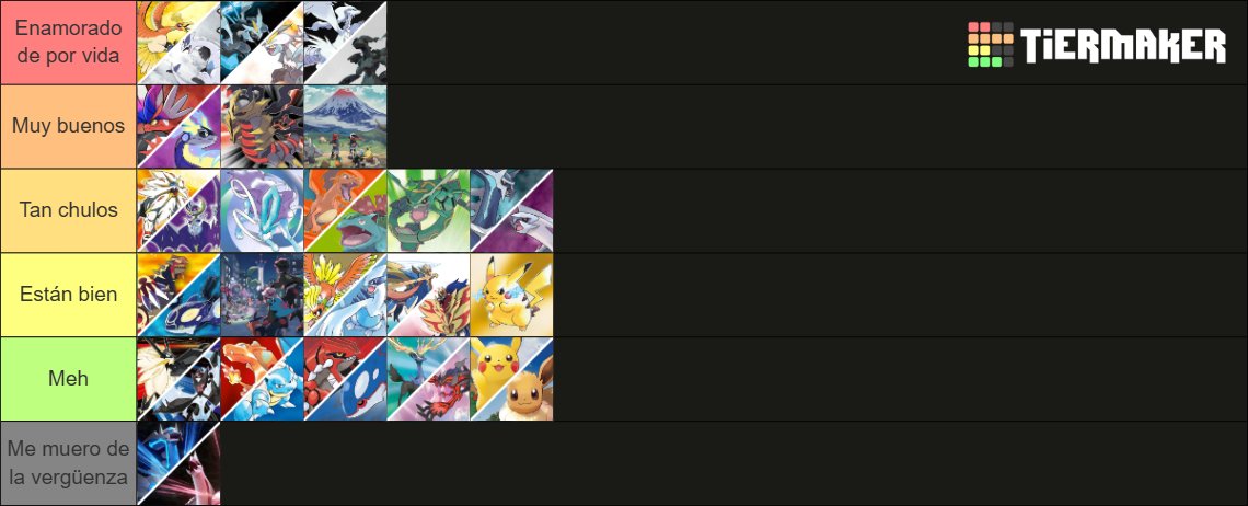 Mastervolg_Vip's tweet photo. Tier List de la línea principal de Pokémon actualizada, me queda por rejugar los Leyendas pero de momento así se queda. Que conste que me gusta mucho esta saga, hasta a los juegos de la cuarta tier les tengo cariño ^^. https://t.co/EKOR0kw4ph