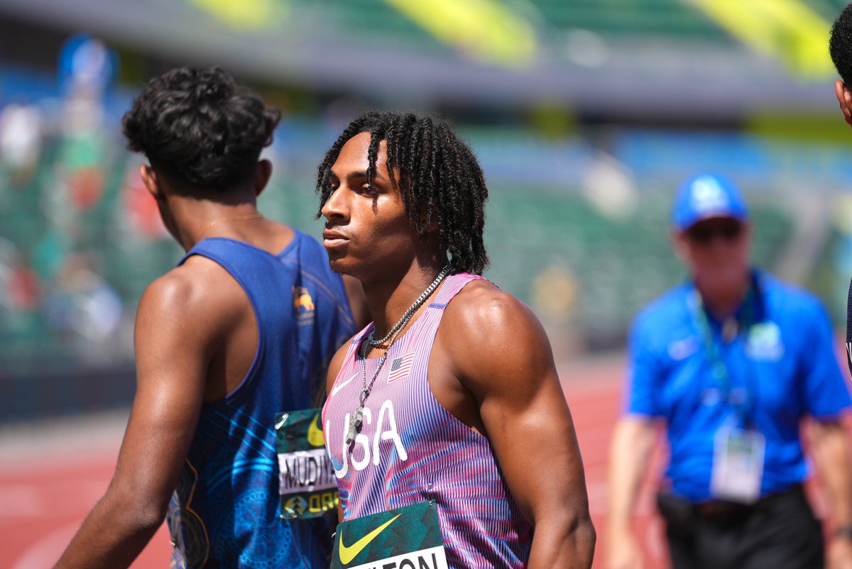 usatf's tweet photo. 20.54 to handle business 😮‍💨

Blake Hamilton clocks 20.54 to win his section and advance to the semifinals with the third-fastest time. 🇺🇲🔥

#TeamUSATF | #WorldAthleticsU20 https://t.co/VpDYDAe7PU