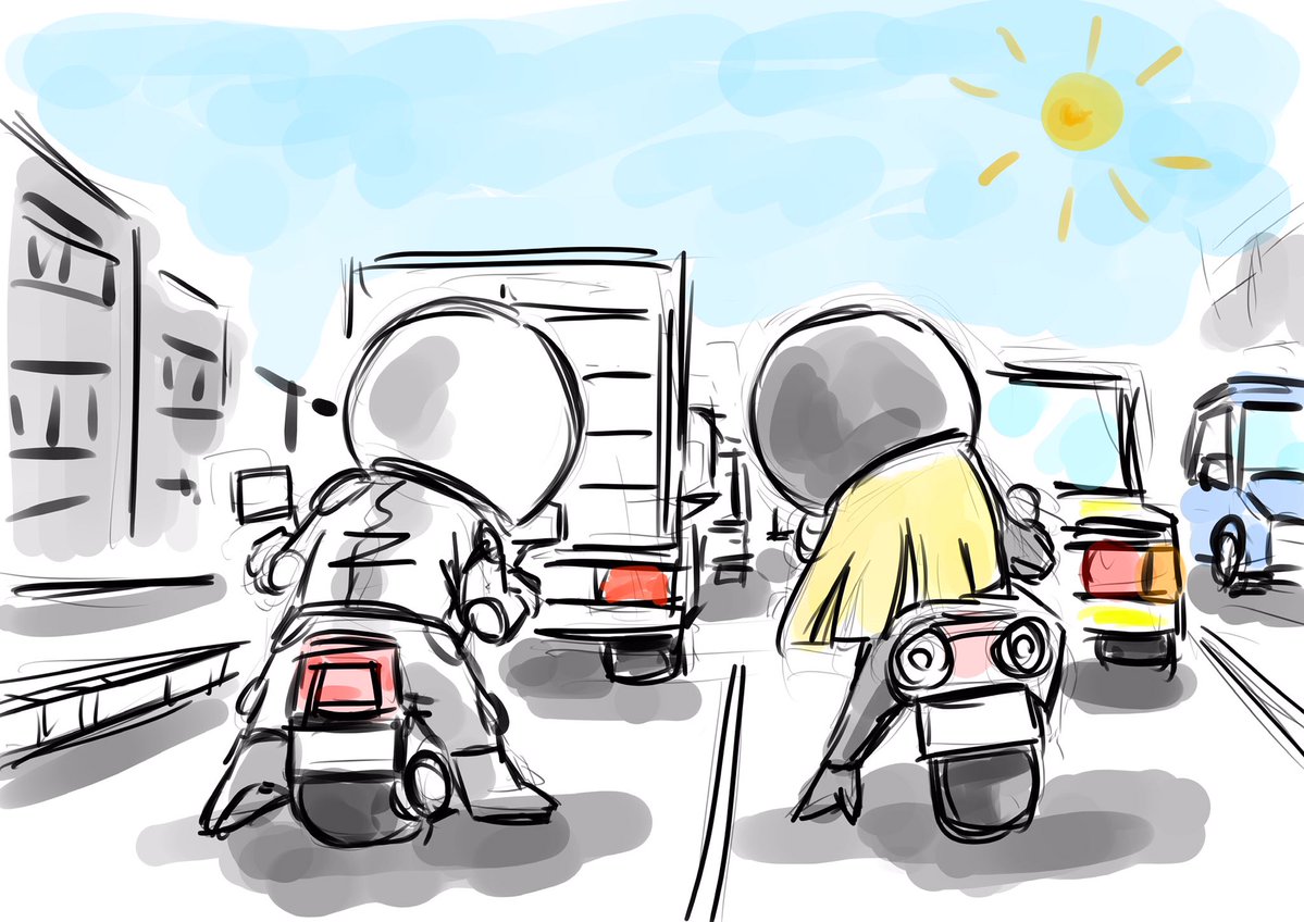 meik_yoshII's tweet photo. 全然進まんね､､､

そうね､､､エンジン切っておこうかな､､､？

そうだね､､､でもきっと切ったら動くよ､､､ https://t.co/h6yZDZ6cRl