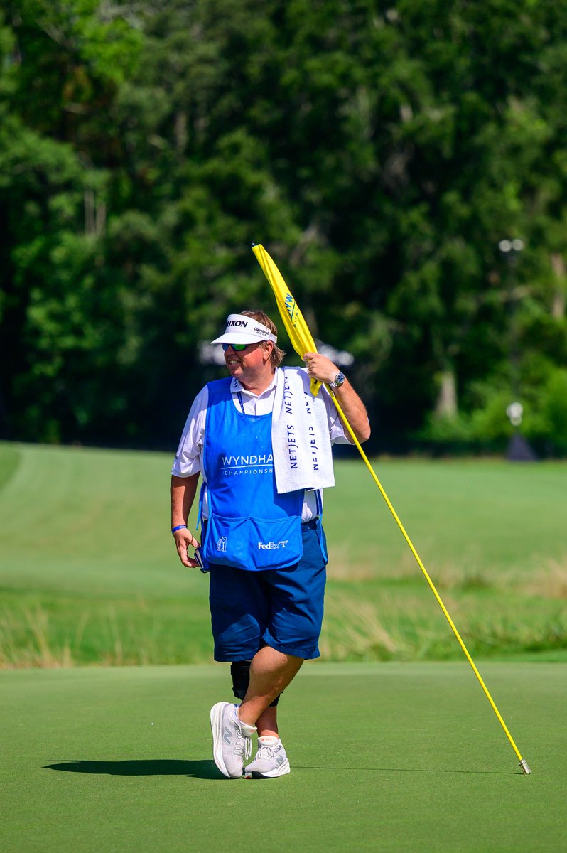 GoCamelsMGolf's tweet photo. 4 #ProHumps 🐪⛳️ in action this week at the @WyndhamChamp 
Pontus Nyholm with his CU teammate Josh Hetherington on the bag, Jesper Svensson, and Duane Bock, caddie for Sepp Straka.
Photos courtesy of Andrew Miller https://t.co/DnM8luV6WE