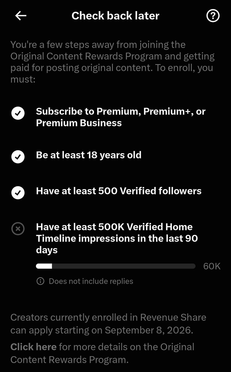 kibz_mich's tweet photo. Original Content Rewards is 𝕏's new creator monetization program that is replacing the existing Creator Revenue Sharing program.

Stay tuned! https://t.co/qv4hbxjvrq