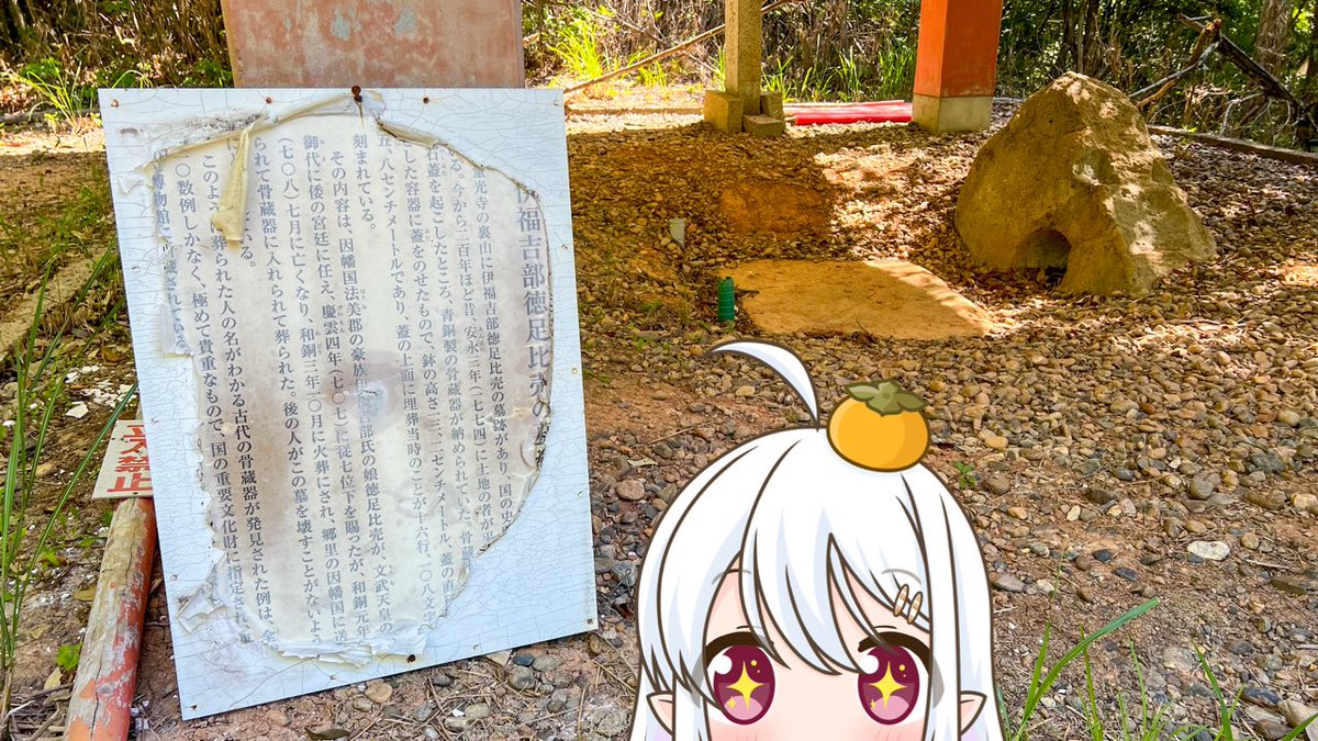 otane_ch's tweet photo. おはようございま〜す🌱

#鳥取市 の #伊福吉部徳足比売墓跡 は、かつて文武天皇に仕えていた #伊福吉部徳足比売 さんが葬られたお墓なんですっ✨

日本における火葬は700年が最初の例とされ、当時の様子を知るものとして、学術的に貴重なんで��よ〜🪷

#鳥取県
#ご当地Vtuber
https://t.co/EBsksxbNyJ https://t.co/po71ACEL5M