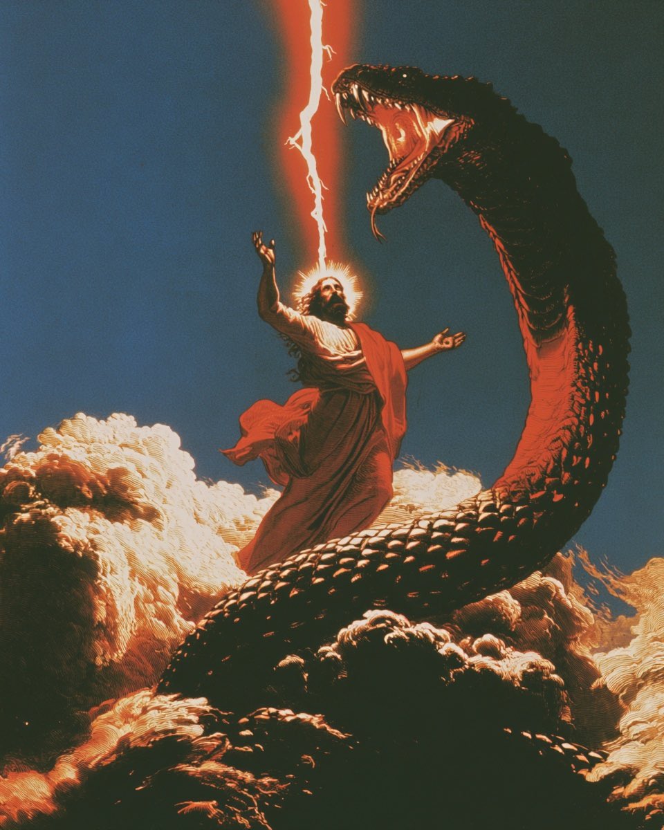 booterart's tweet photo. and he wrestled with a serpent. https://t.co/ThvFKprlix