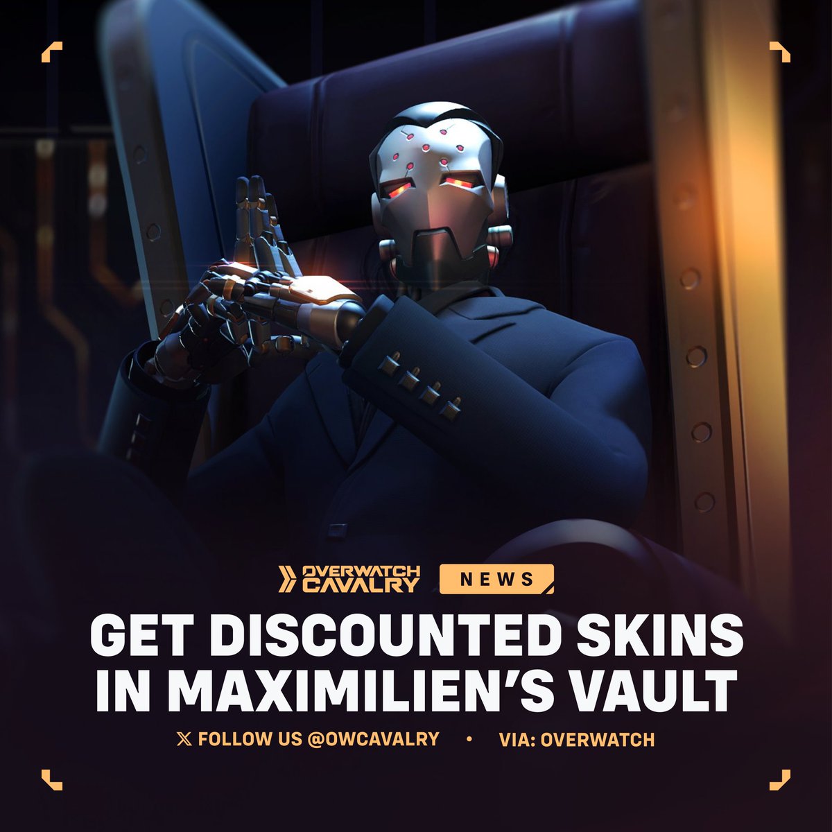 OWCavalry's tweet photo. Maximilien's Vault is BACK in #Overwatch 💰

Unlock hero skins tailored to your playstyle at exclusive discounted prices, inspired by VALORANT’s Night Market!

What did you get this time? 💭 https://t.co/oSTc1scmkp