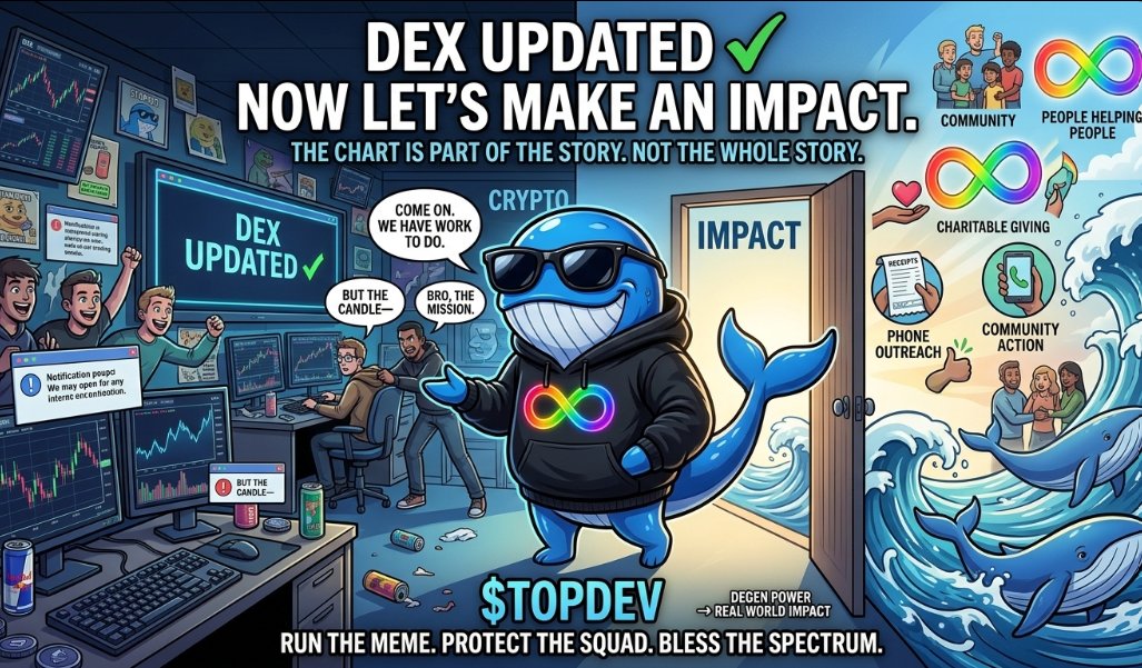TopDevWhalePlug's tweet photo. 🚨🐋 DEX IS UPDATED. NOW WE BUILD. ♾️🔥

The profile is cleaned up.
The branding is there.
The whale is officially swimming in the trenches.
Now comes the part that actually matters:
MAKE AN IMPACT.

Anybody can launch a token.
Anybody can throw memes at a timeline.

We’re here to see what happens when a bunch of degens take that same energy and point it toward community, autism awareness, giving back, and doing some actual good along the way. 💙♾️

We already started making the calls.
Now it’s time to grow the culture, make some noise, bring the whales into the water, and show CT what degen power with a purpose can look like. 🐋🌊

Chart goes up. Chart goes down.

THE MISSION DOESN’T CHANGE.

🐋 RUN THE MEME.
🛡️ PROTECT THE SQUAD.
♾️ BLESS THE SPECTRUM.

DEX UPDATED. TIME TO MAKE AN IMPACT. 🔥