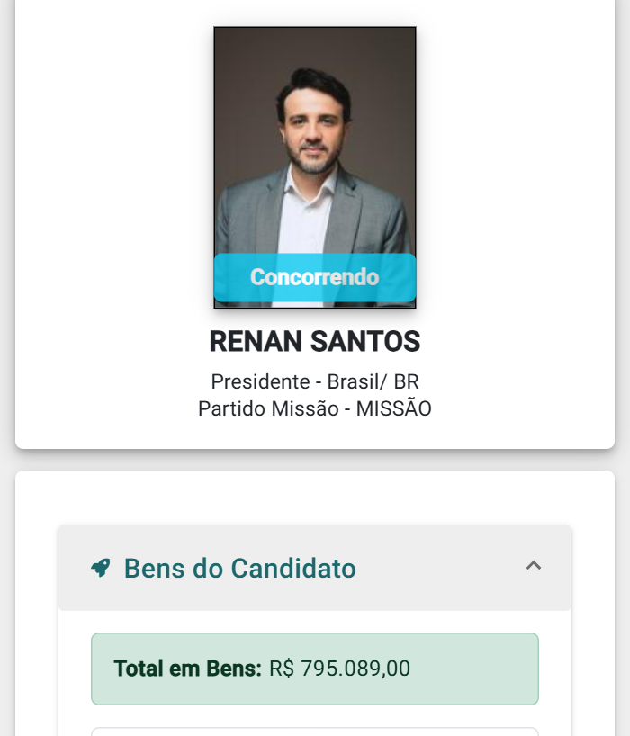 republiqueBRA's tweet photo. 💰 🇧🇷 Candidato à Presidência, Renan Santos declara ao TSE patrimônio de R$ 795 mil. https://t.co/6nHqAZTTPD