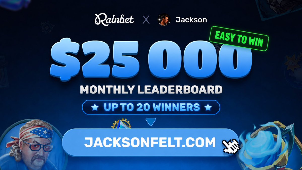 jacksonfelt's tweet photo. ⚡️Super easy $25,000 LB this month! 
https://t.co/T9fkZoRWp3 to check your spot. 

I’m giving away $500 ($50 x 10) under this tweet all you have to do is,

✅ LIKE
✅RT / Follow 
✅ reply your rb user under code felt
https://t.co/BG1uNzFTwZ ⭐️

Also, i give out the best highroller deals up to $6k per 1M wagered 💥 better deals than any streamer in the universe.