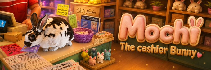 Kingsegad's tweet photo. Remember Momo The Doge cashier that went to 1.5 Mil?
Now we have Bunny Version LOOK AT THE MIDDLE OF VIDEO
14M VIEWS in 14 hours -https://t.co/BNlTuFd3Cz
This rabbit named Mochi literally works as a cashier in Arkansas and ppl are going absolutely crazy over him
Ppl film him, post it on their socials, and they immediately rack up millions of views
The potential of narra is insane because ppl are constantly filming him themselves and sharing the content organically daily
Just check search - https://t.co/iQmCgfXxIb