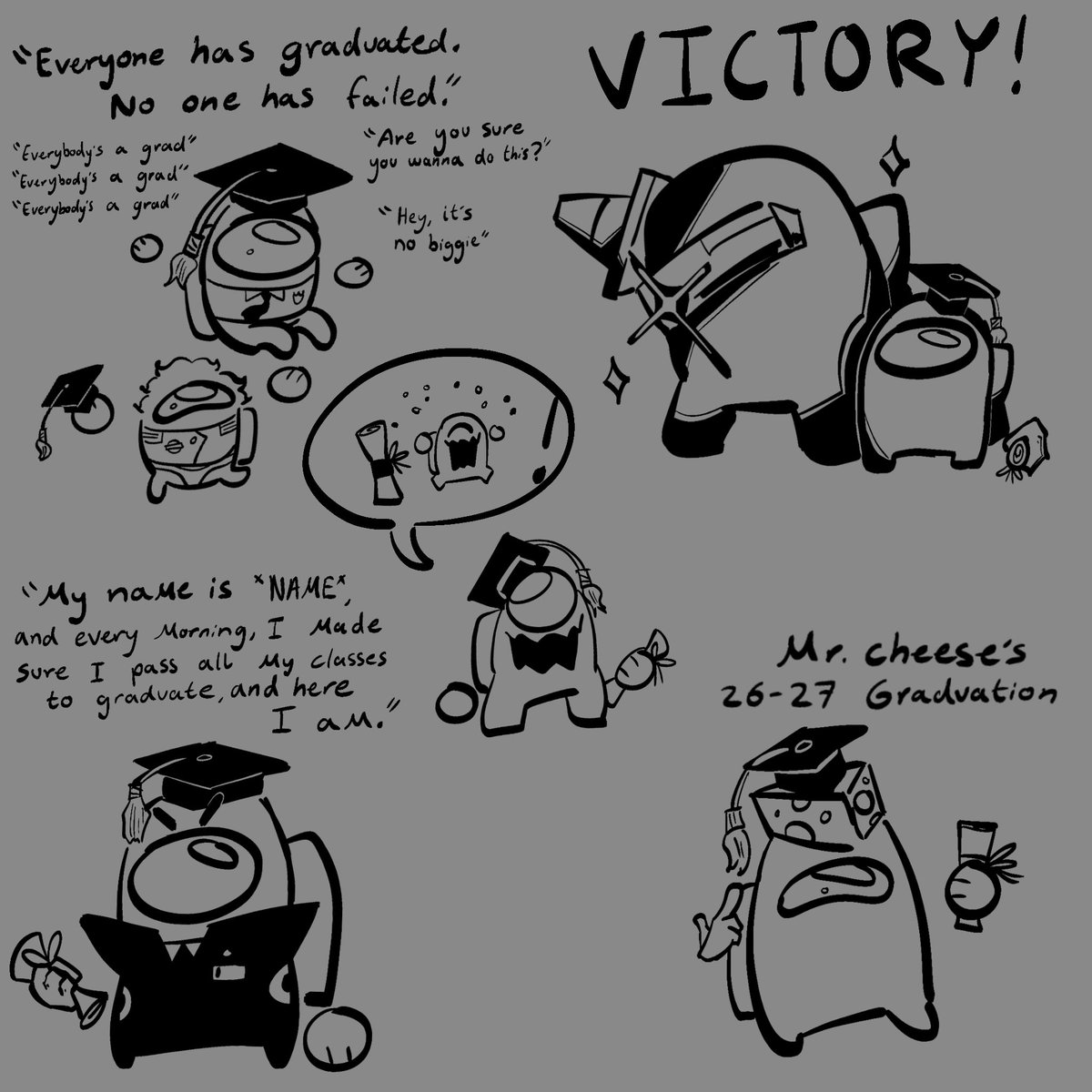Duckismexico's tweet photo. This talent shouldnโt be in my hands rnโ๏ธ๐ฅน๐ฅ๐ anyways art dump #amongus #amongustvshow #vsimposter #yellow #red #mira #ceo #OC #graduationideas #blackimposter #grey https://t.co/l5bUSqoyLt