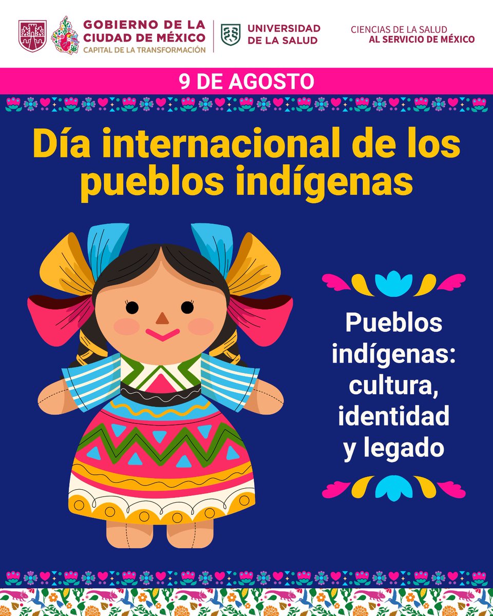 UNISACDMX's tweet photo. #DíaInternacionalDeLosPueblosIndígenas 🌎🪶

En México, los pueblos indígenas conservan lenguas, costumbres, tradiciones y saberes que forman parte de nuestra identidad y enriquecen nuestra sociedad. 🌿✨

#UNISA #TodxsSomosUNISA #ComunidadUNISA #PueblosIndígenas https://t.co/KynXqm8uDR